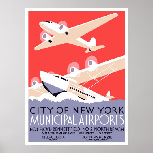 New York Municipal Airports ポスター (正面)