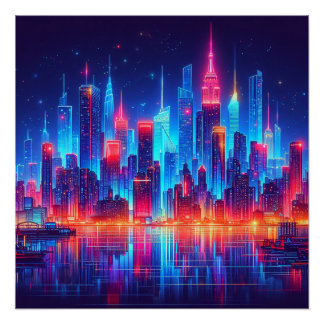 New York Neon Lights ポスター