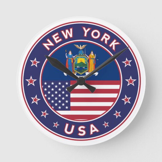 New York, New York sticker, phone case, bag ラウンド壁時計 (正面)
