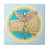 New York Nurse Caduceus Tile タイル (正面)