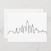 NEW YORK NYC Manhatten USAシティスカイラインシルエット ポストカード (正面/裏面)