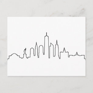 NEW YORK NYC Manhatten USAシティスカイラインシルエット ポストカード