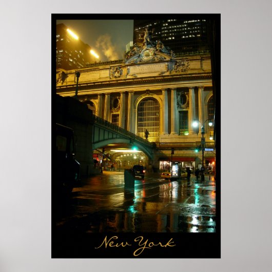 New York Poster Cityscape New York Night Print ポスター (正面)