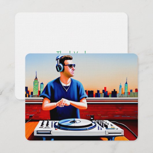 New York Roof Top Dj サンキューカード (正面/裏面)