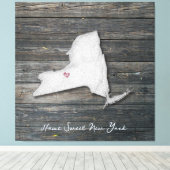 New York Rustic Stretched Canvas Print キャンバスプリント (インサイチュ (ウッドフロア))