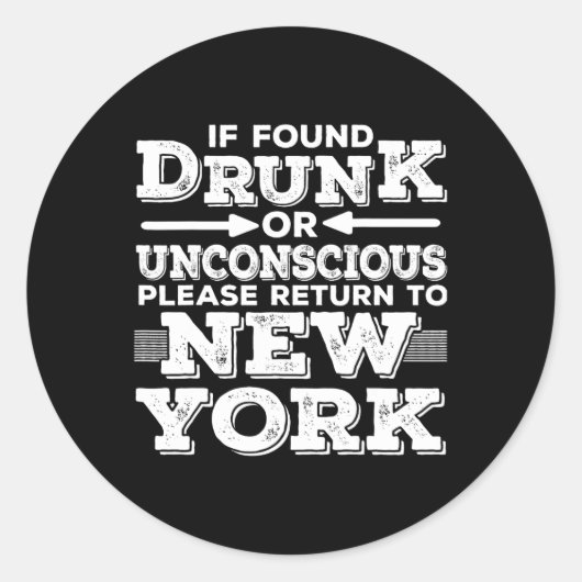 New York Sayings Funny Ny ラウンドシール (正面)