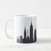 New York Skylineシルエットブラックスクリプエレガントト コーヒーマグカップ (左)