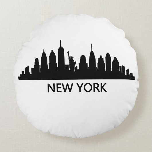 New York Skyline ラウンドクッション (正面)