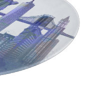 New York Skyline – 水色ブルー カッティングボード (角)