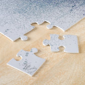 New York Skyline – 水色ブルー ジグソーパズル (側面)