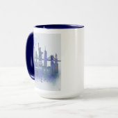 New York Skyline – 水色ブルー マグカップ (正面左)