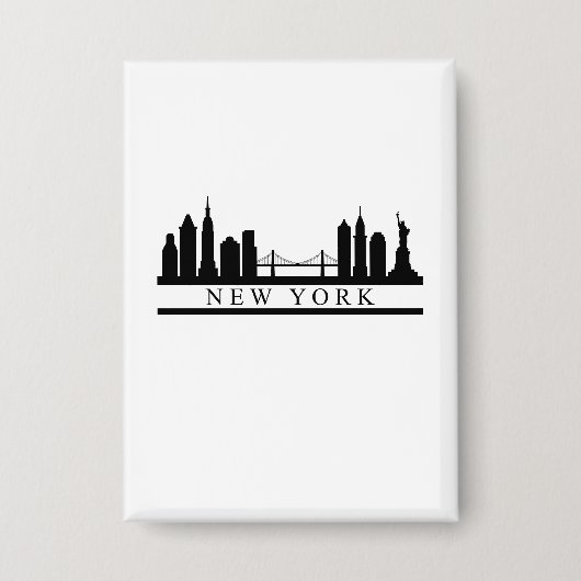 New York Skyline 缶バッジ (正面)