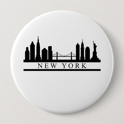 New York Skyline 缶バッジ (正面)
