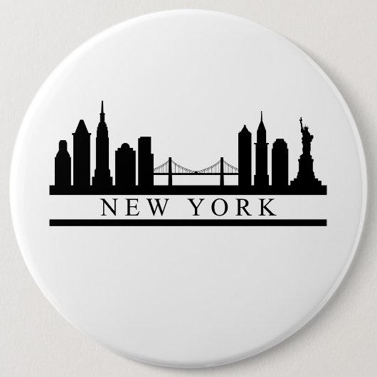 New York Skyline 缶バッジ (正面)