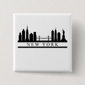 New York Skyline 缶バッジ (正面)