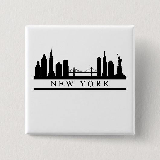 New York Skyline 缶バッジ (正面)