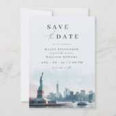 New York Skyline Liberty Wedding Save the Date セーブザデート (正面)
