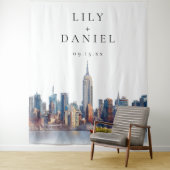 New York Skyline Wedding Photo Backdrop タペストリー (インサイチュ)