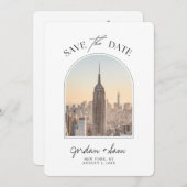 New York Skyline Wedding Save the Date 招待状 (正面/裏面)