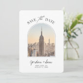 New York Skyline Wedding Save the Date 招待状 (スタンド正面)