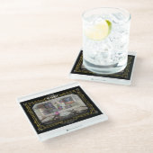 NEW YORK SPARKLE写真13フレーム6白 ガラスコースター (アングル)