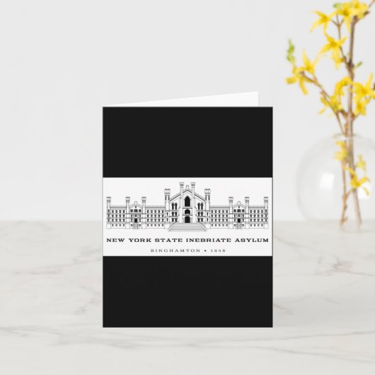 New York State Inebriate Asylum Binghamton 1858  カード (黄色い花)