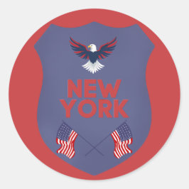 New York State Pride Patriotic Shield Vinyl ラウンドシール