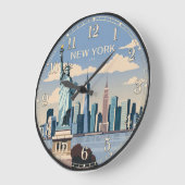 New York Statue of Liberty ラージ壁時計 (傾斜)