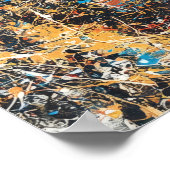 New York Statue of Liberty Abstract Drip Painting ポスター (角)