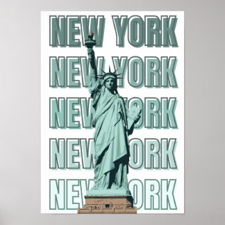 New York statue of liberty wall decor ポスター