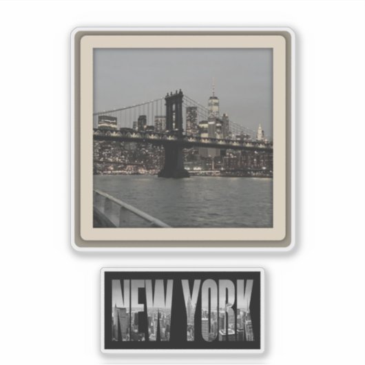 New York Sticker Pack Polaroid Skyline Vinyl decal シール (正面)