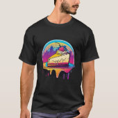 New York Style Cheesecake Synthwave 80s Retrowave  Tシャツ (正面)