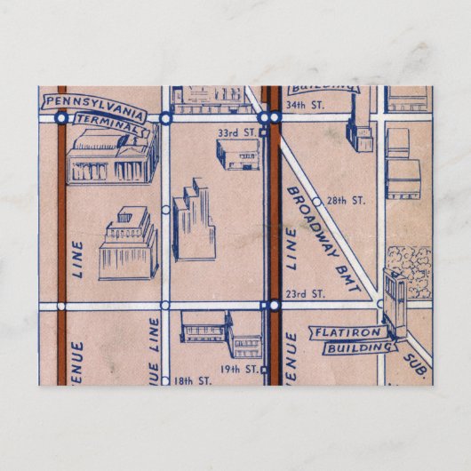 NEW YORK SUBWAY MAP, 1940 2 ポストカード (正面)