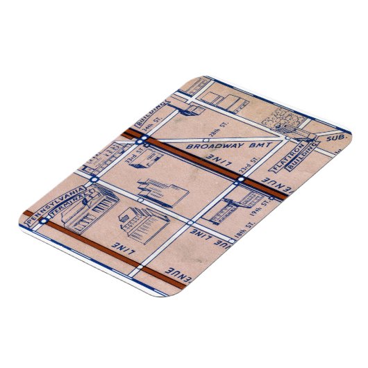 NEW YORK SUBWAY MAP, 1940 2 マグネット (左側)