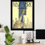 New York summer 1937 Art Deco Poster ポスター (ホームオフィス)