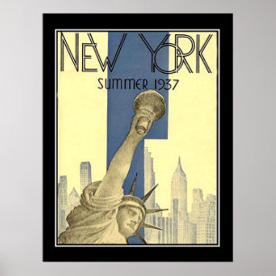 New York summer 1937 Art Deco Poster ポスター