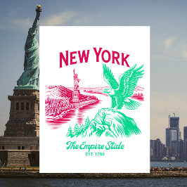 New York The Empire State Est. 1788 Bald Eagle ポストカード