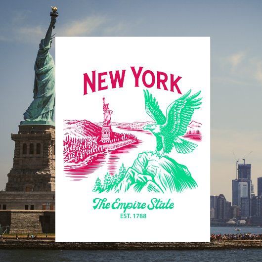 New York The Empire State Est. 1788 Bald Eagle ポストカード