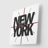New York Timezone Wall Clock スクエア壁時計 (傾斜)