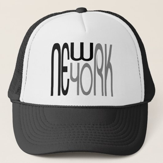 New-York-Typography Black-Grey キャップ (正面)