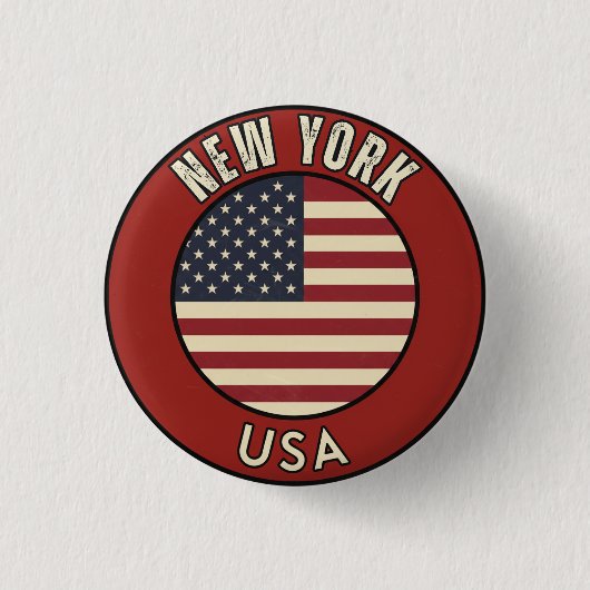 New York United States of America 缶バッジ (正面)