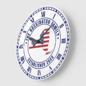 New York USA Stars ストライプ Mapファミリ名Dt Estd ラージ壁時計 (傾斜)