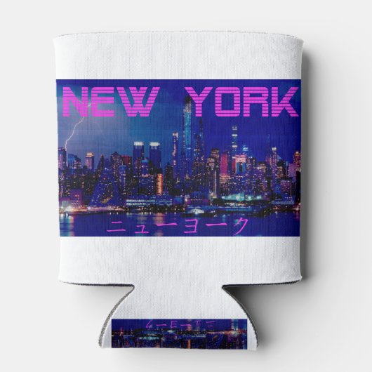 New york Vaporwave Retro 缶クーラー (裏面)