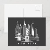 New York Vintage Skyline Postcard 案内ポストカード (正面/裏面)