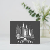 New York Vintage Skyline Postcard 案内ポストカード (スタンド正面)