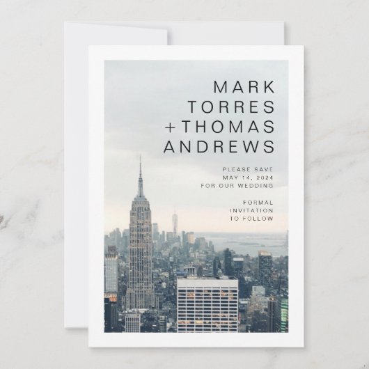 New York Wedding Save the Date 招待状 (正面)