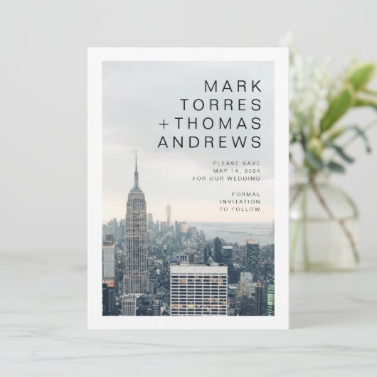 New York Wedding Save the Date 招待状 (スタンド正面)