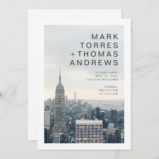 New York Wedding Save the Date 招待状 (正面/裏面)