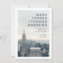 New York Wedding Save the Date 招待状