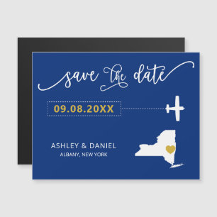 New York Wedding Save the Date Card, Map マグネット招待状